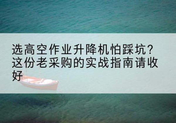 拜泉高空作业升降机厂家推荐-选高空作业升降机怕踩坑？这份老采购的实战指南请收好
